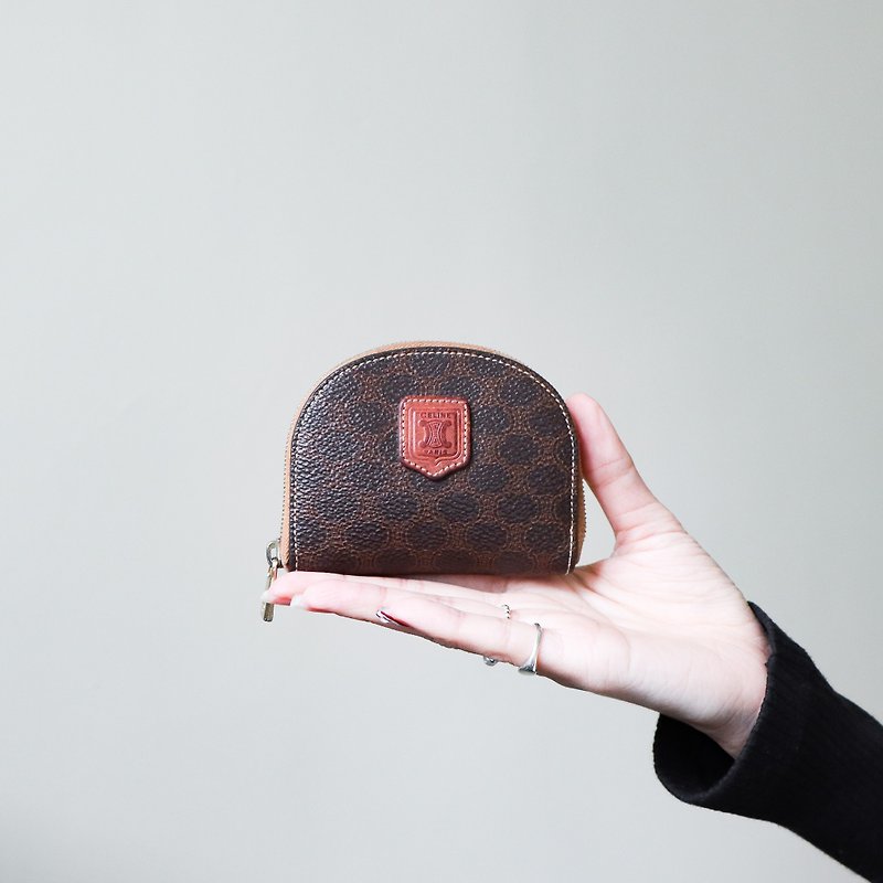 Vintage Celine Dark Brown 3-Fold Change Purse - Wallets - Genuine Leather Brown