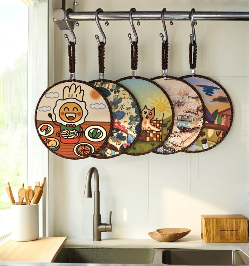 陶瓷隔熱墊5入收藏組 | 鍋墊 杯墊 耐高溫 軟木防滑 童趣時尚精美 - 杯墊 - 瓷 