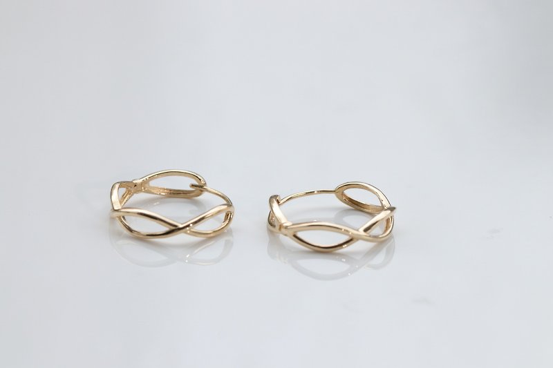 14K Infinity Cycle Earring ( Medium) 無限圓圈耳環 (中) - 耳環/耳夾 - 貴金屬 金色