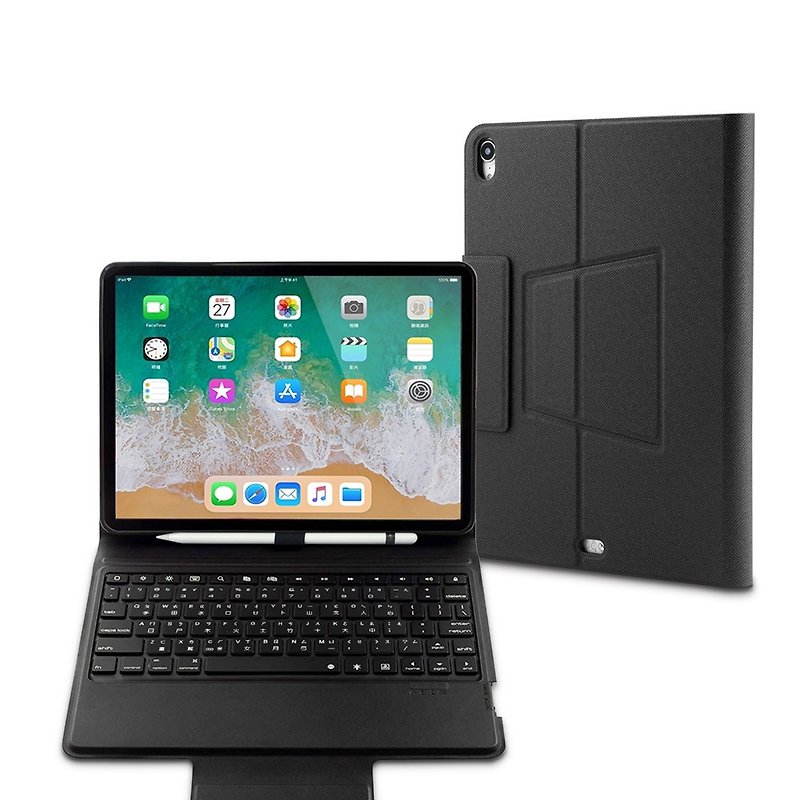 F13 iPad保護カバー、キーボードペンホルダーレザーケースバージョン10.2インチユニバーサルモデルiPad9 / 2021バージョンに適用 - タブレット・PCケース - 合皮 ブラック