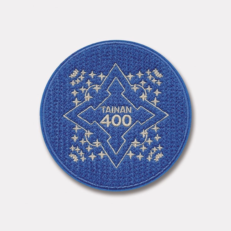 Tainan 400 embroidered coasters-Tainan cyanotype - Coasters - Thread Blue