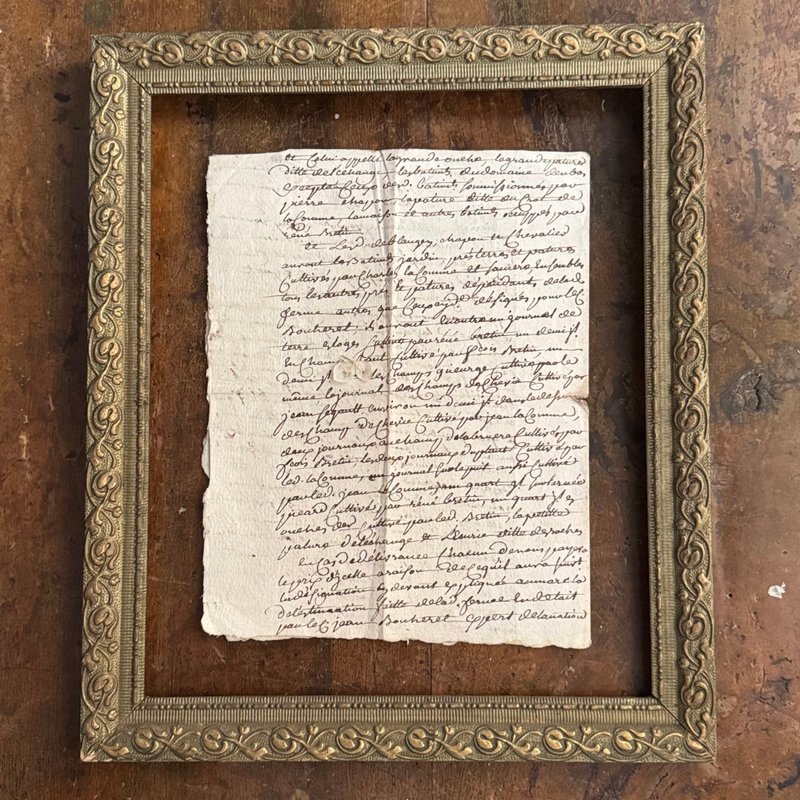 *50838-法國古董畫框裸框34x29cm - 壁貼/牆壁裝飾 - 木頭 