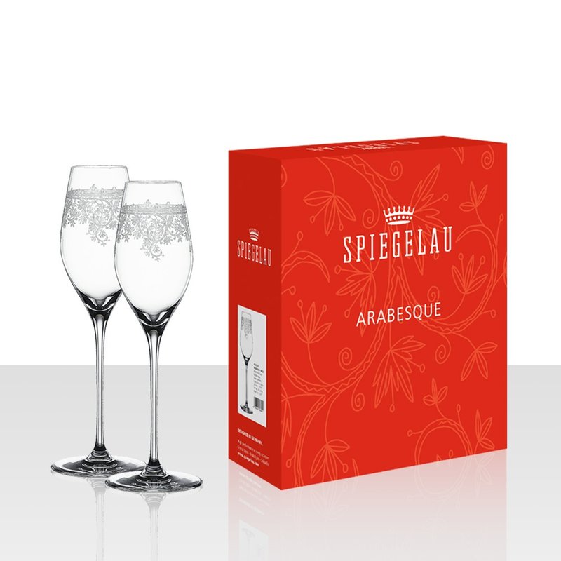 【Spiegelau】Arabesque carved champagne flute 300ml-2 set - แก้วไวน์ - แก้ว 