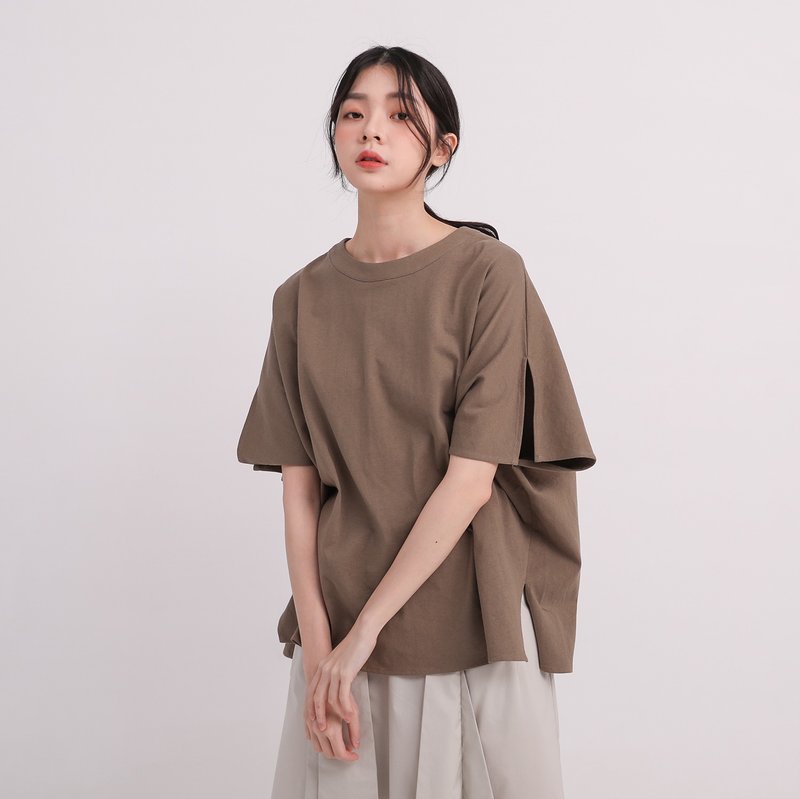 【經典原創】Miro_米羅剪接上衣_CLT008_幻想綠 - 女上衣/長袖上衣 - 棉．麻 綠色