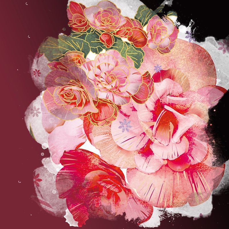 海棠胭脂 PET 紙膠帶 玫瑰金 特殊工藝 - 紙膠帶 - 其他材質 紅色