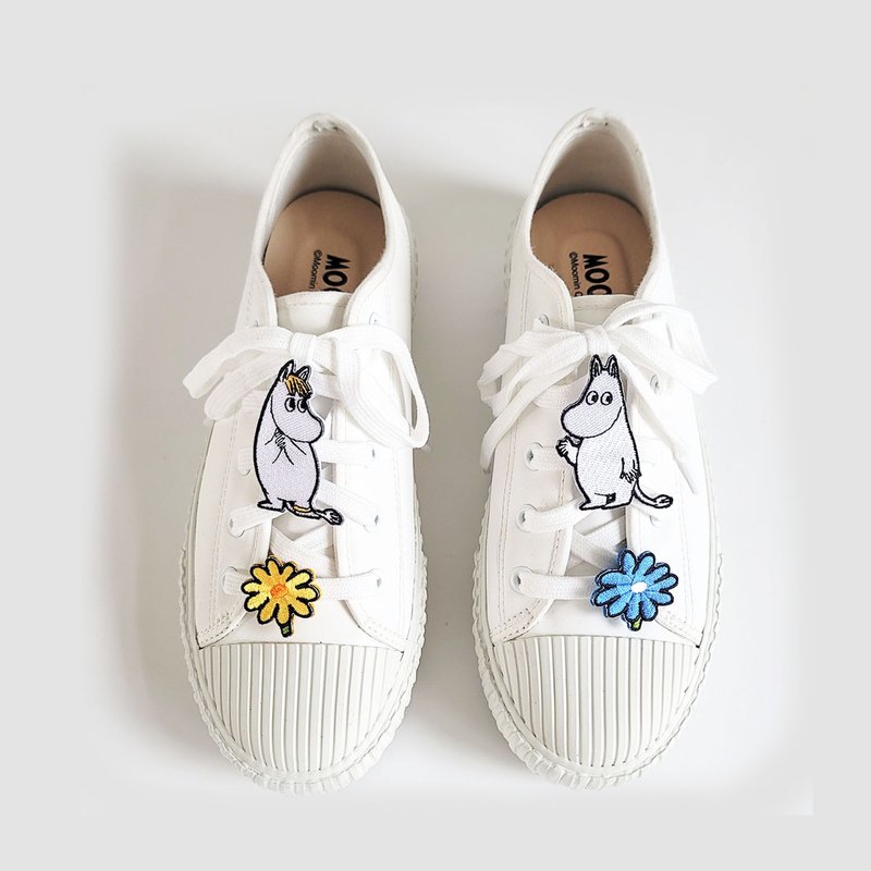 【Pinkoi x Moomin】Moomin and Snork Maiden (wide fit) leather white sneakers - รองเท้าลำลองผู้หญิง - หนังเทียม ขาว