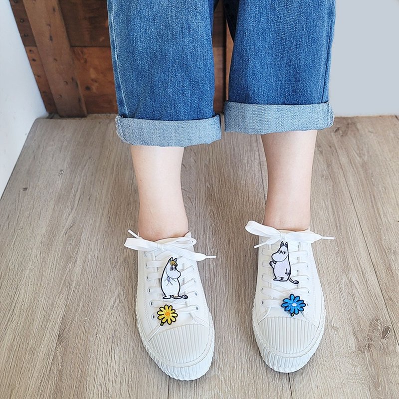 【Pinkoi x Moomin】Moomin and Snork Maiden (wide fit) leather white sneakers - Women's Casual Shoes - Faux Leather White