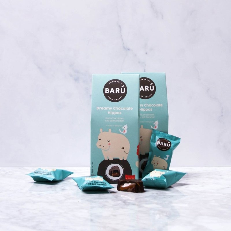 [Ovo-Lacto-Vegetarian] BARU Belgian Caramel Sea Salt Dark Chocolate 4 pcs - ขนมคบเคี้ยว - วัสดุอื่นๆ 