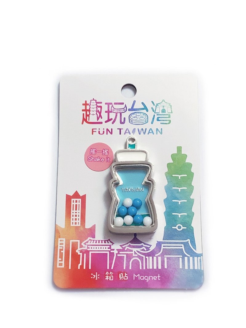 Fun Taiwan Magnet－Shake shake Taipei 101(Blue) - Magnets - Other Metals Silver