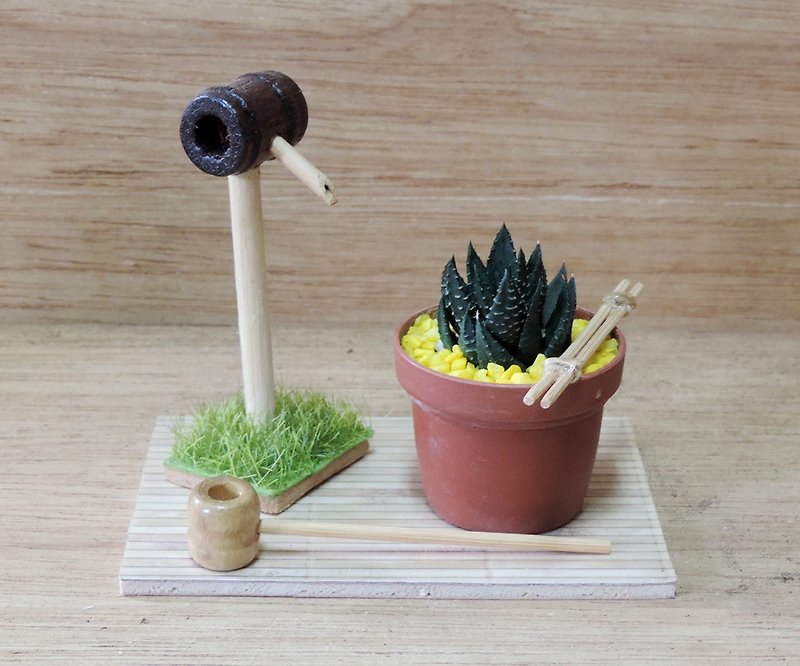 Japanese style garden landscaping healing potted succulents - Plants - Other Materials 