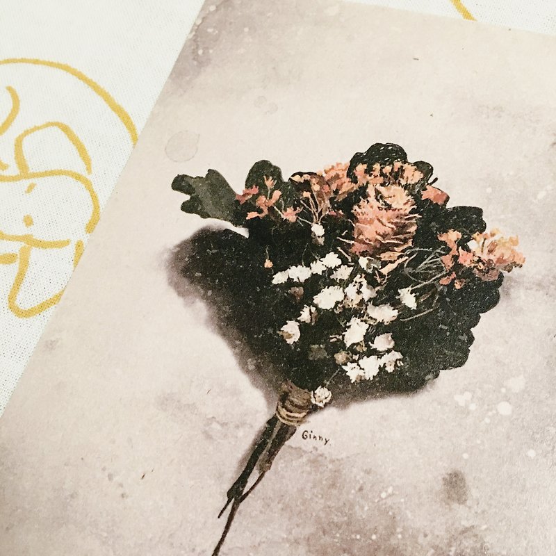 Especially for you. Dried flower bouquets postcard - การ์ด/โปสการ์ด - กระดาษ สีนำ้ตาล
