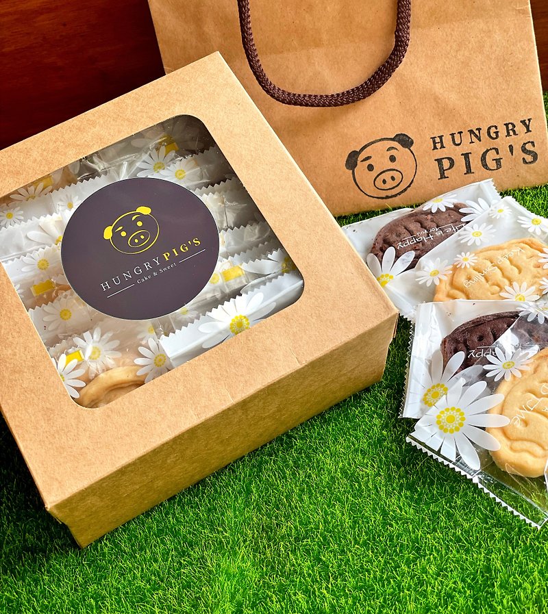 British Cream Puff Gift Box 20pcs - Handmade Cookies - Paper Khaki