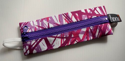 boni7 紫色圖案筆袋收納袋