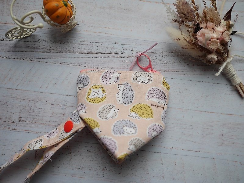 Pink hedgehog three-dimensional triangle pacifier bag - Other - Cotton & Hemp Pink