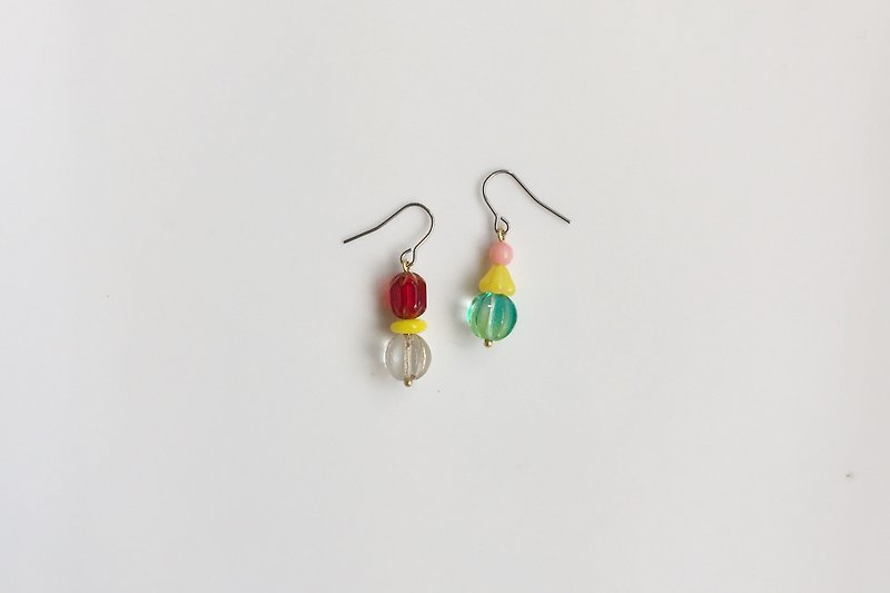 Elf Asymmetric Stud Earrings - Earrings & Clip-ons - Gemstone Multicolor