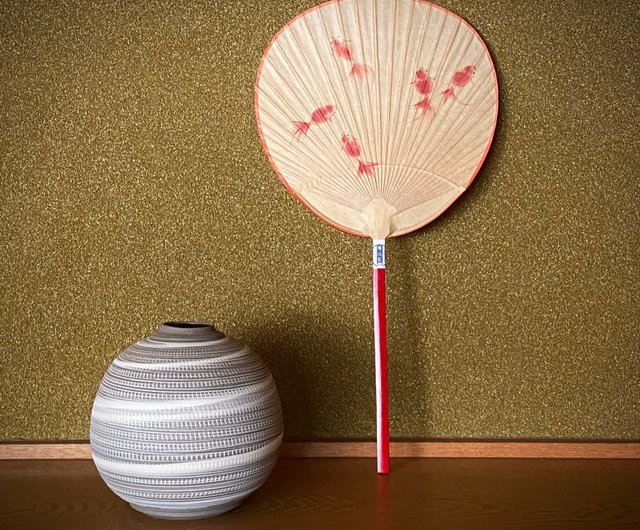 小丸渋うちわ 金魚 /縁起物 贈答品 - ショップ 栗川渋うちわ