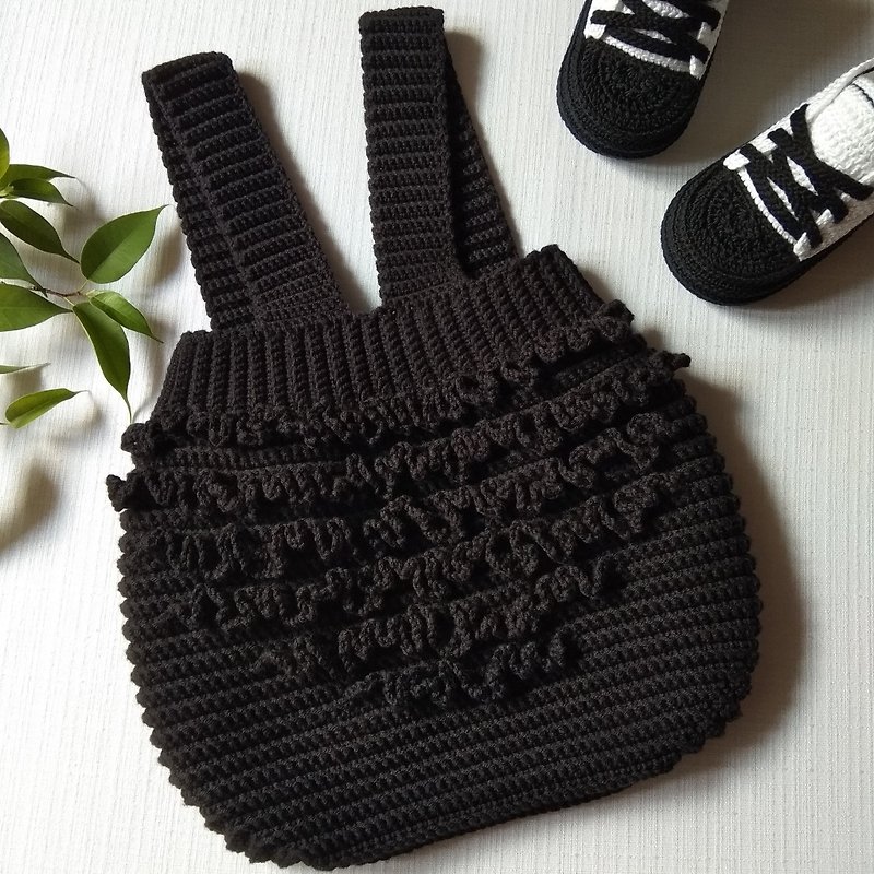 Knitted romper, baby cotton romper, baby knitted romper. - Onesies - Cotton & Hemp Black