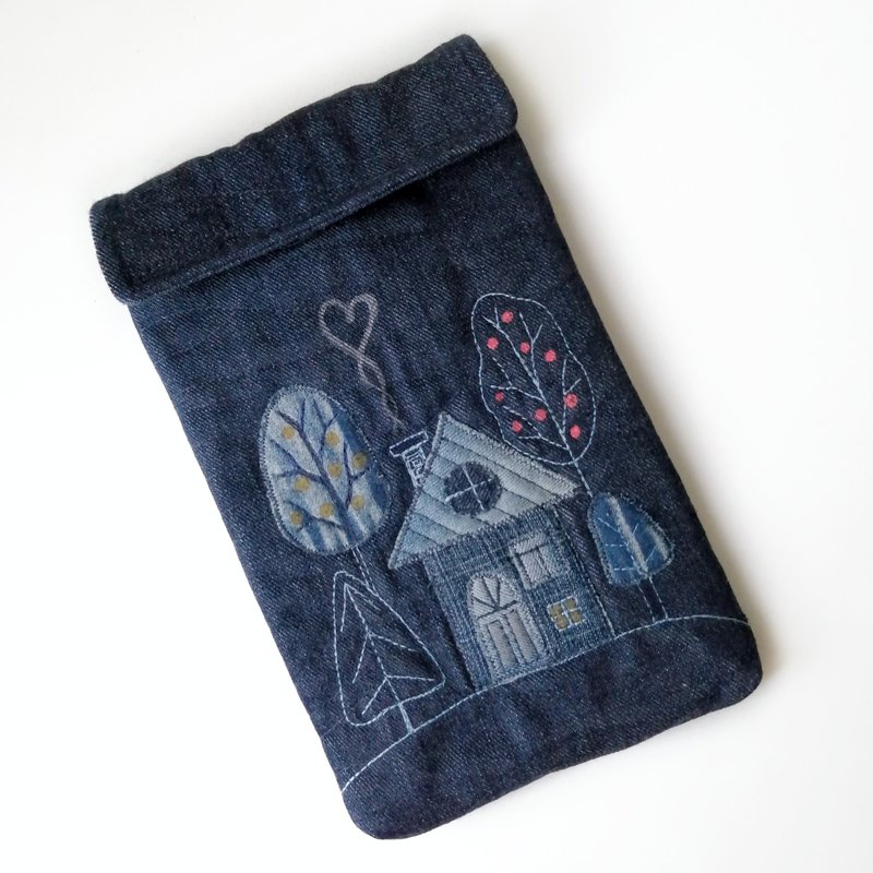 Handmade Kindle Oasis Case & Denim Tablet Pouch - Oasis Cover - Handcrafted Case - Tablet & Laptop Cases - Cotton & Hemp Blue