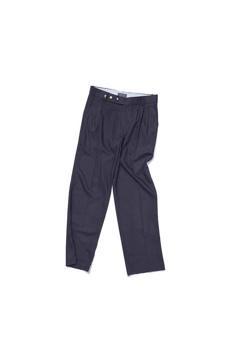 Tropical wool triple pleated trousers - กางเกงขายาว - ขนแกะ สีนำ้ตาล
