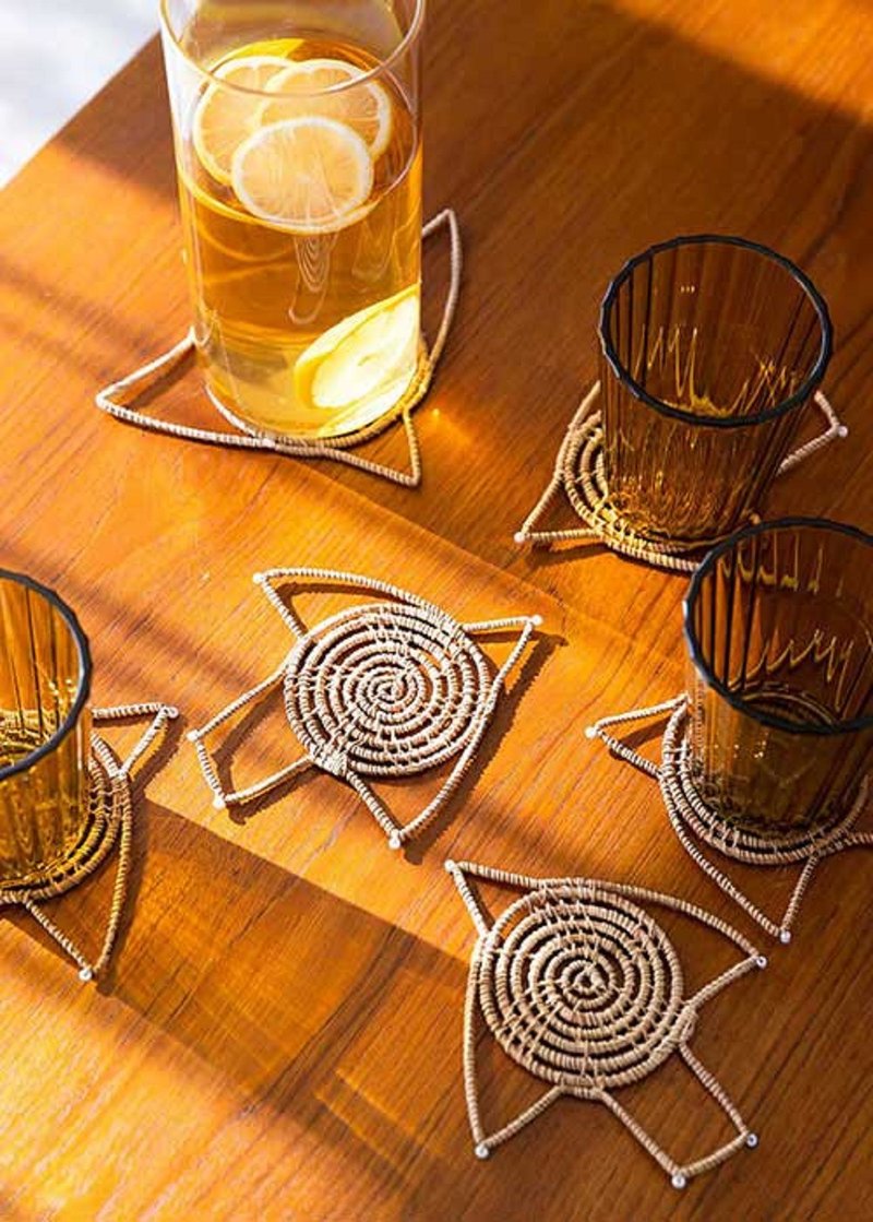 地球樹公平貿易fair trade -- 手工麻編小鳥造型杯墊 - 杯墊 - 棉．麻 