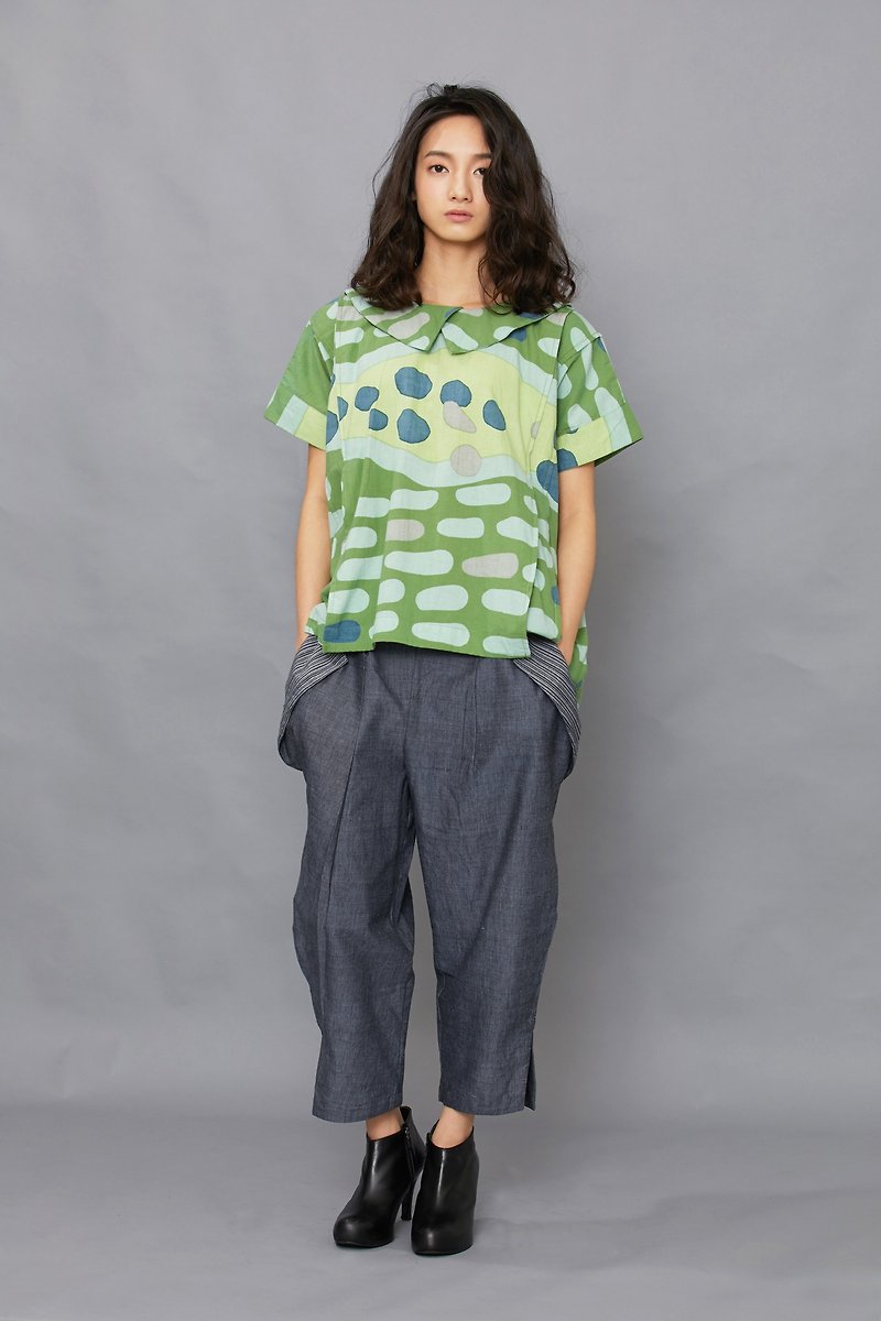 Slim pants-Sea-fair trade - Women's Pants - Cotton & Hemp Blue