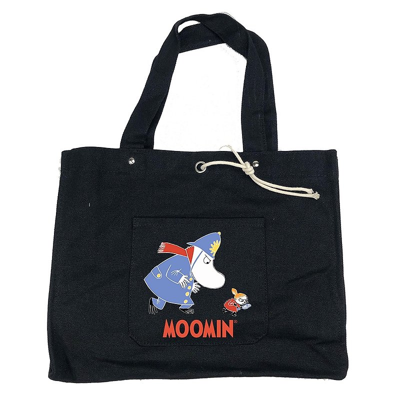 Moomin嚕嚕米授權-日系手提方包(黑),AE01 - 側背包/斜孭袋 - 棉．麻 藍色