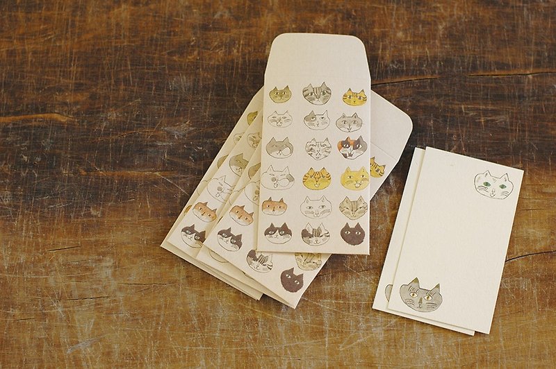Classiky TORANEKO BONBON Mini Envelope + Card Set (M)【Cat (99212-03)】 - Cards & Postcards - Paper Khaki