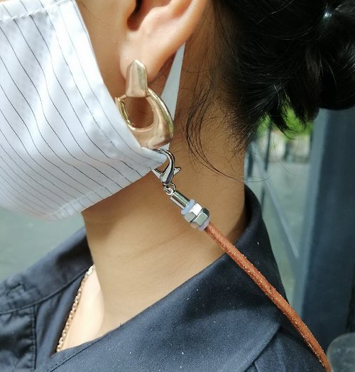 JUST/AGEOMISTIC 口罩掛繩 || MASCULINE || Mask strap ,棕色