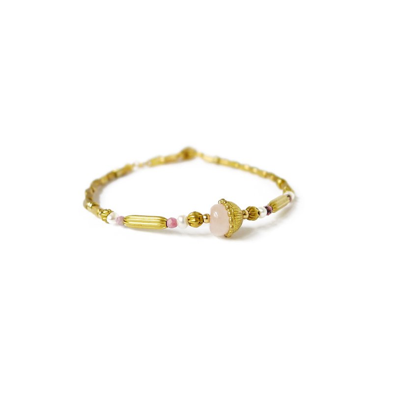 Ficelle | Handmade Brass Natural Stone Bracelet | [Powder Crystal] Injured Soul - Bracelets - Gemstone 