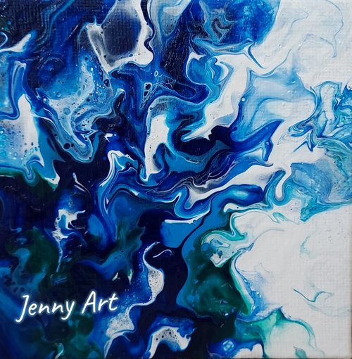 陳怡蓉Jenny Art 【海洋】系列10cm 無框畫 抽象畫 畫作 掛畫 居家擺設 居家生活