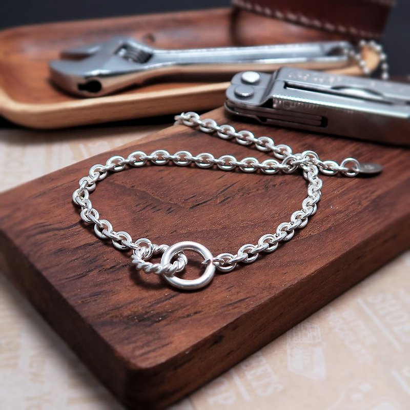 Curly Twist-925 Sterling Silver Bracelet (Men) - Bracelets - Sterling Silver Silver