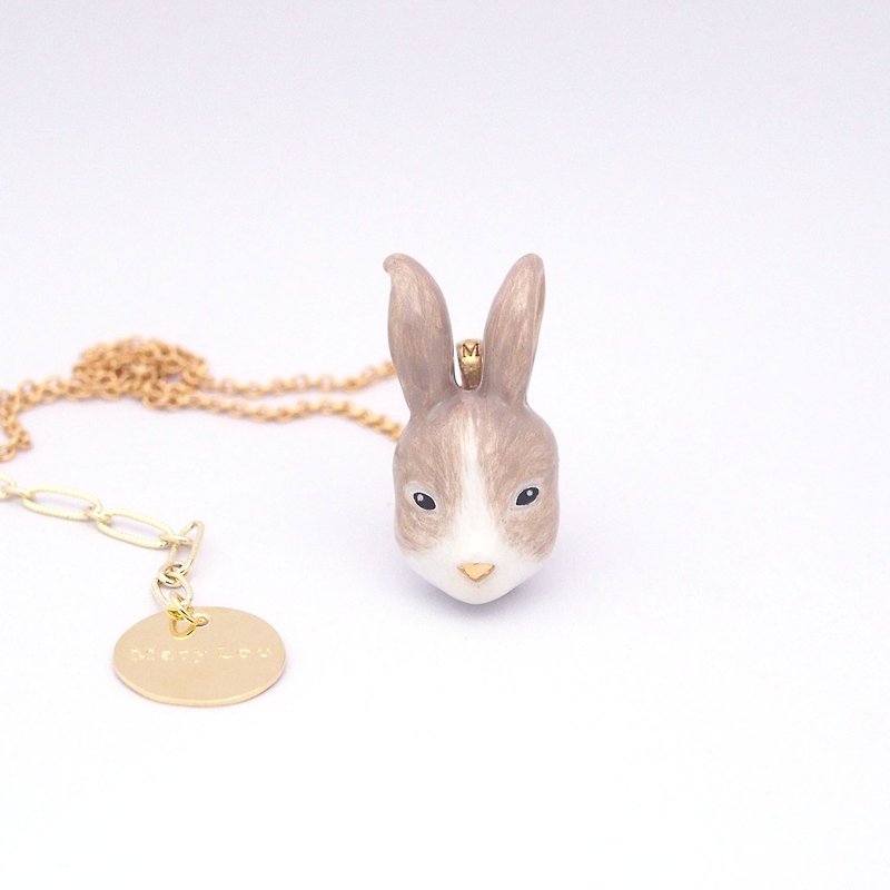 Rabbit Head Necklace - อื่นๆ - โลหะ สีกากี