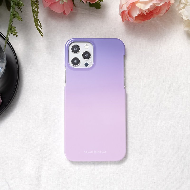 iPhone / Samsung 紫藍色粉彩 半包硬殼 手機殼【客製】 - 手機殼/手機套 - 塑膠 紫色