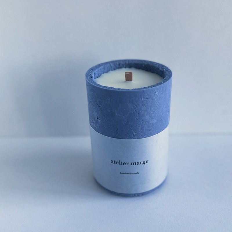 fragrance candle granité femme lavande - เทียน/เชิงเทียน - ขี้ผึ้ง สีน้ำเงิน