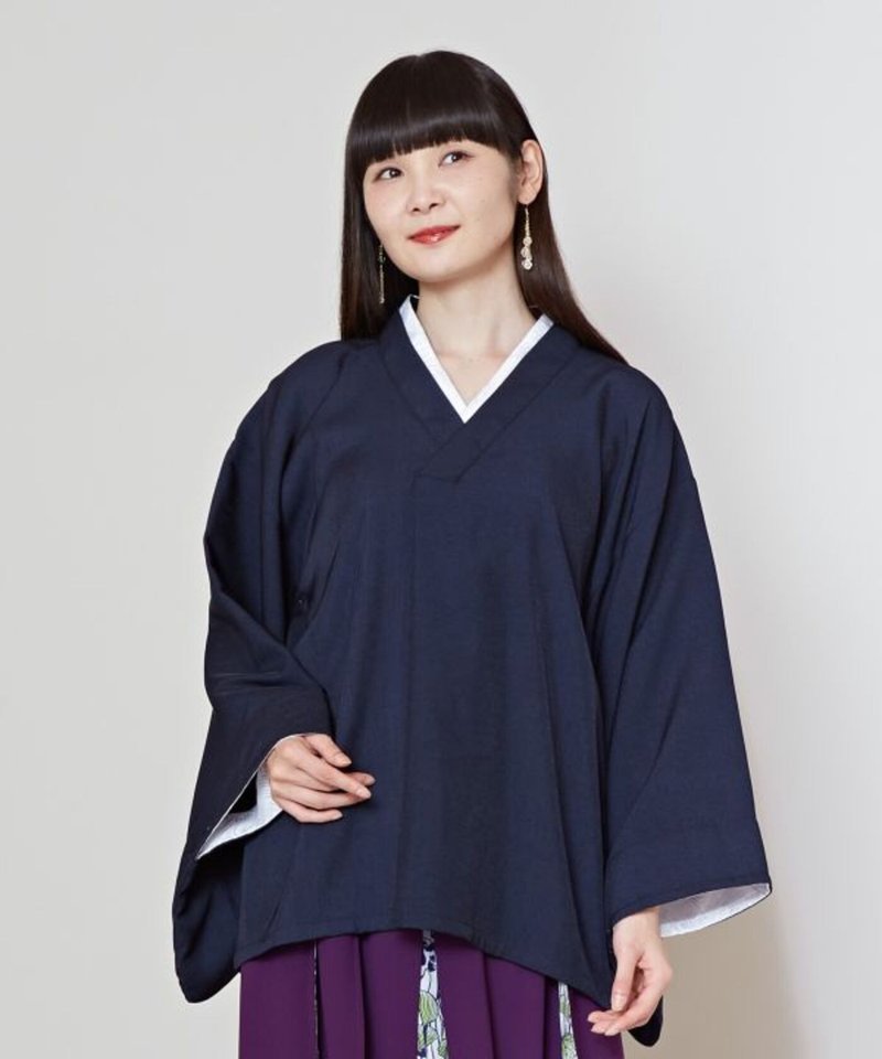 【熱門預購】靜謐禪意水紋花語和服式短版寬袖上衣(4色)7CQ-4103 - 女上衣/長袖上衣 - 其他材質 