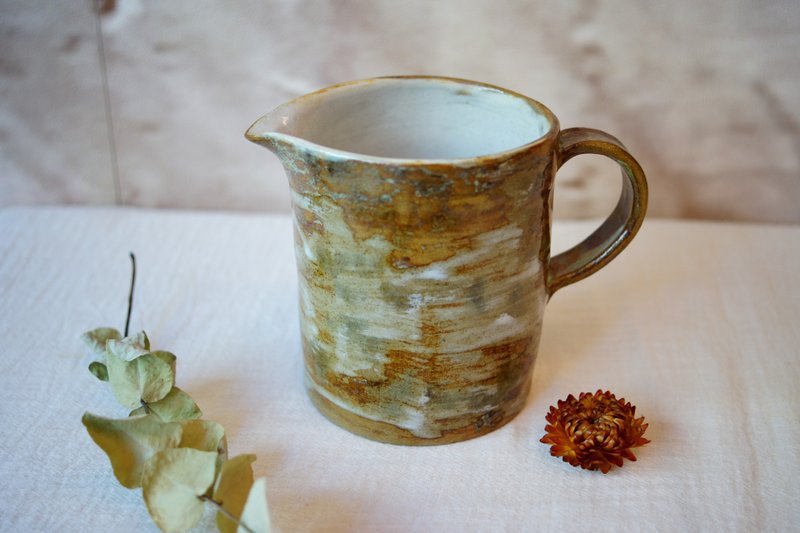 手作陶杯 秋色  500ml 分享杯 公道杯 陶杯 茶海 大容量 - 茶壺/茶杯/茶具 - 陶 藍色