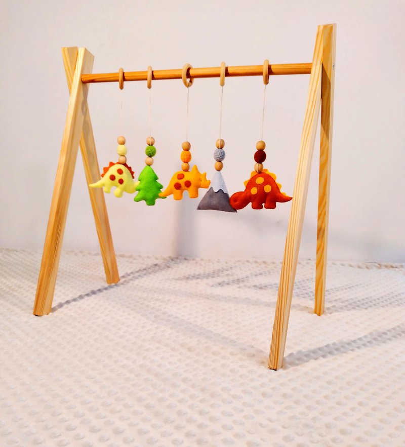 Dinosaurs baby gym toys, Baby Gym Hanging Toys, Baby Gym Frame, - ของเล่นเด็ก - ไม้ สีส้ม