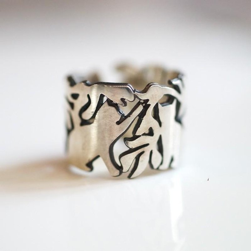 Living ring with cats - General Rings - Sterling Silver Silver
