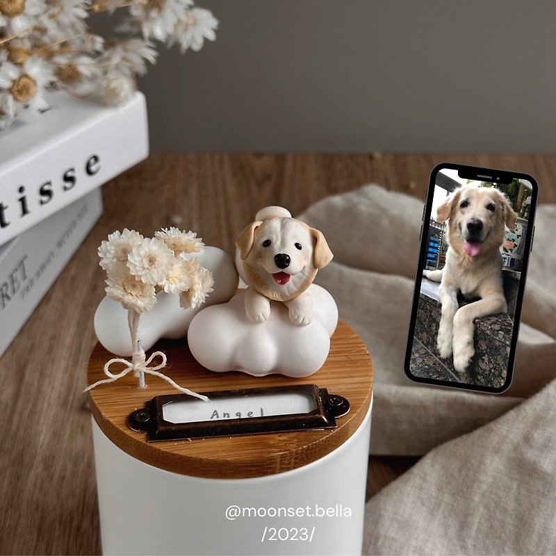 [Customized Q version pet] Urn size S diffuser Stone commemorative fur child and small dog suitable doll - Other - Other Materials 