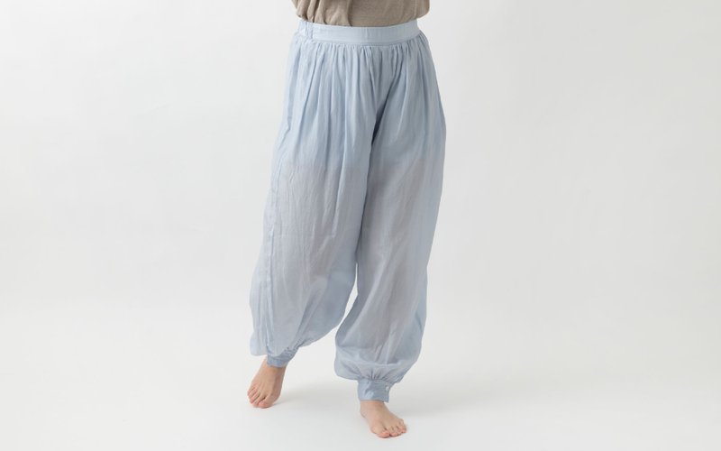 enrica pants094 pansy-bleu - 女長褲 - 棉．麻 藍色