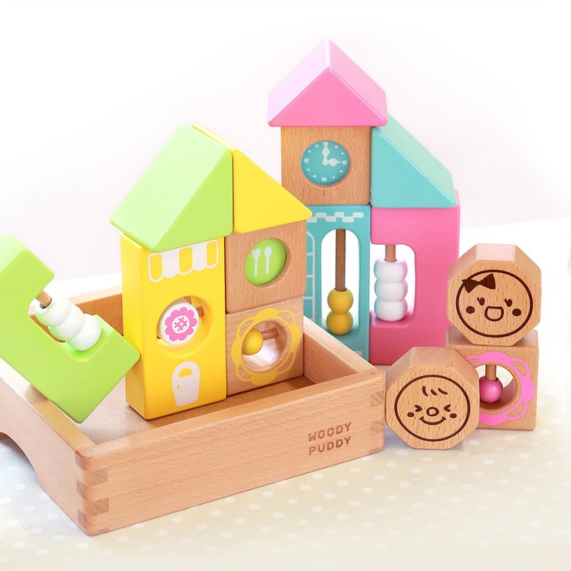 【WOODY PUDDY】Sound Logic Building Block Castle Set-Educational Toys - Kids' Toys - Wood Multicolor