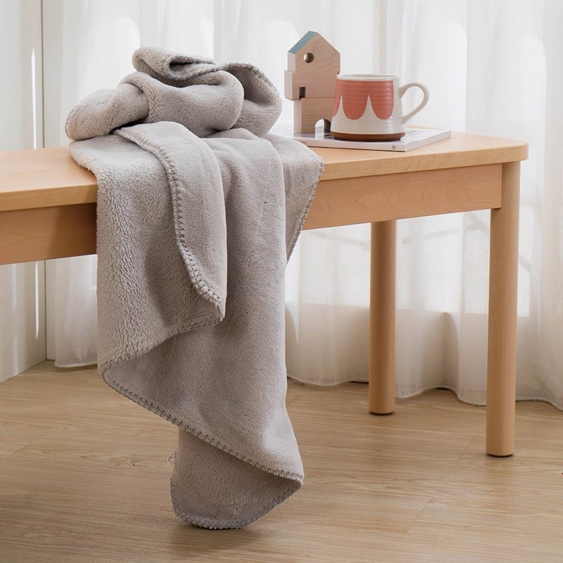送禮首選-法蘭絨毛毯/霧灰(100x120cm) - 棉被/毛毯 - 聚酯纖維 灰色