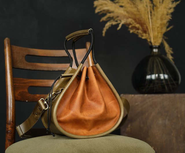Handmade Orange Bucket Bag