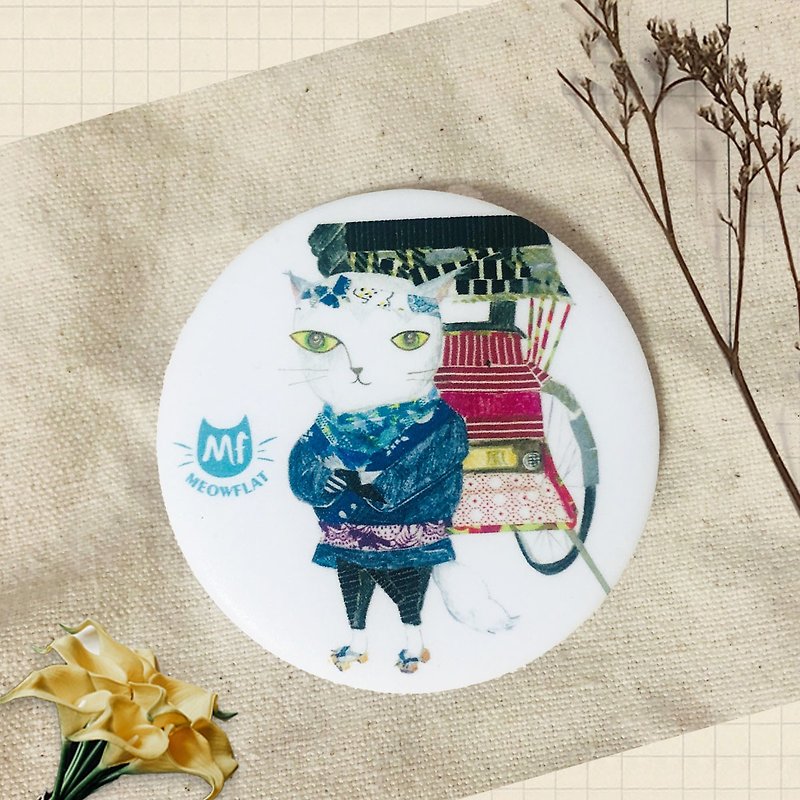 Meowflat Badge/Badge/Pin|Travel Cat Series - Badges & Pins - Plastic 