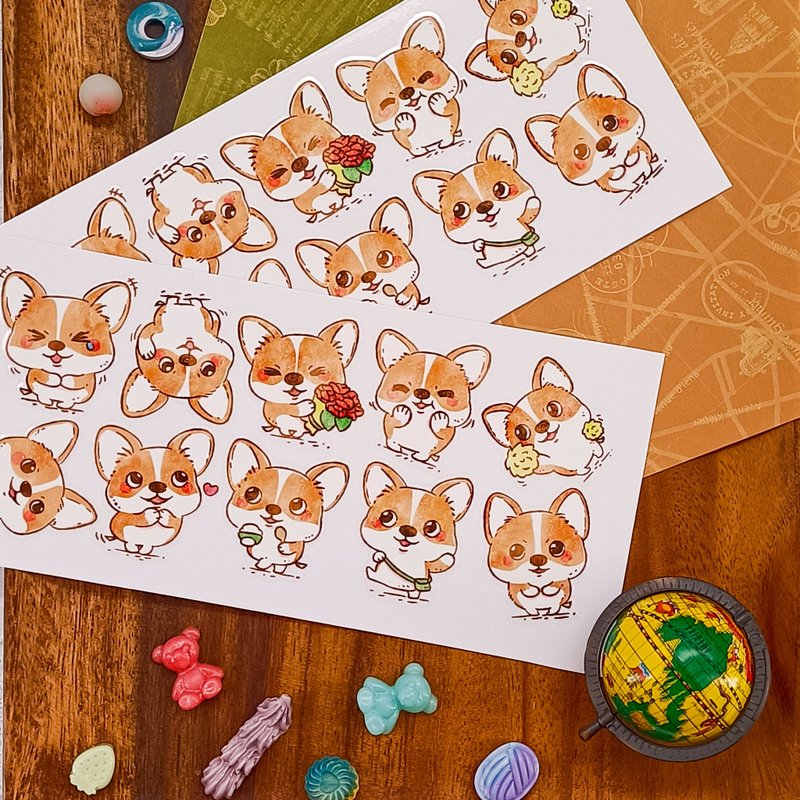 614 柯柯基B Corgi B  / 轉印貼紙Transfer Stickers - 貼紙 - 其他材質 多色
