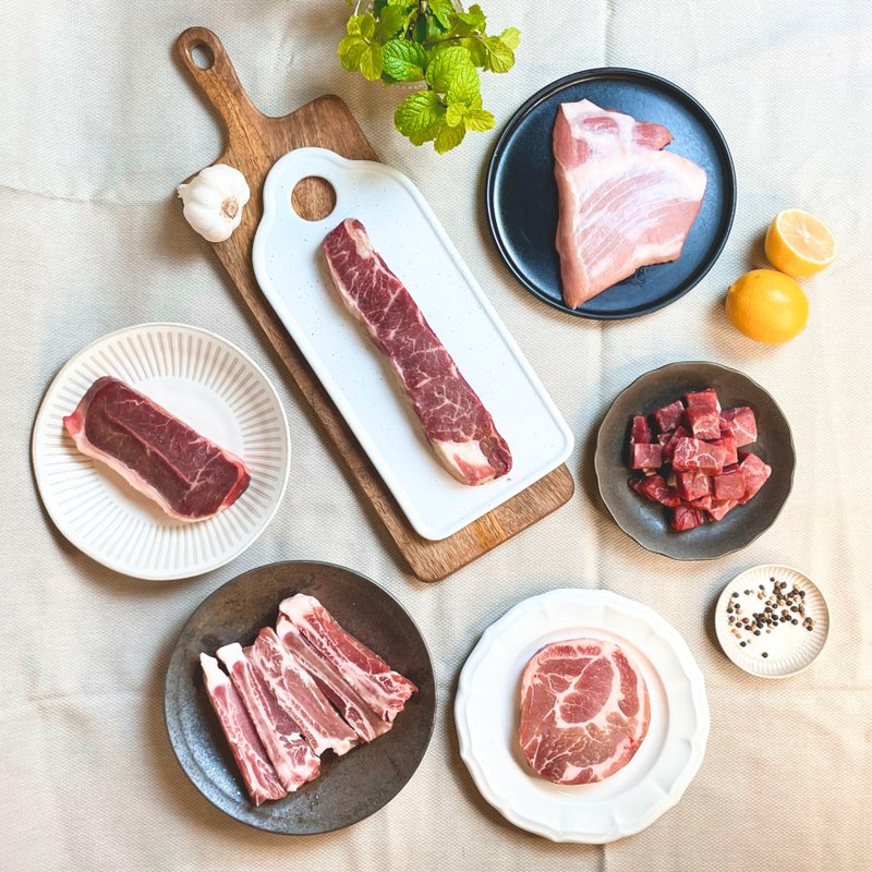 Beef and Pig Value Comprehensive-Dice Beef Creamy Snow Rib Eye Matsusaka Pig Plum Pork Pork Ribs One Each - Other - Other Materials Black