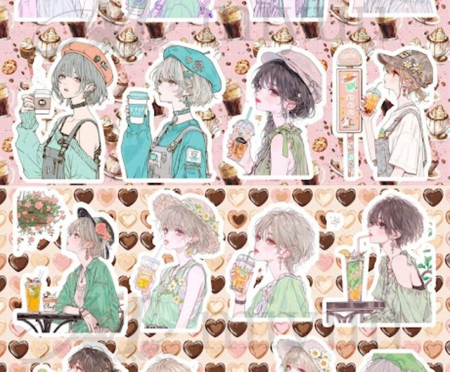 新作①♡A4デザインペーパー＆コラージュシート65枚♡素材　おすそ分けファイル 素材紙 a4デザインペーパー コラージュシート 人物 女の子