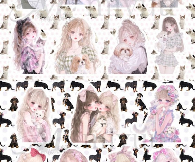 【li-11】lien様　コラージュシート　素材シート　デザインペーパー 楽天市場】デザインペーパー a4 コラージュシート 女の子 おしゃれ