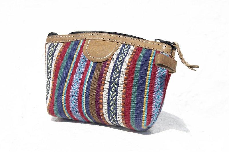 Birthday gift Valentine's Day gift limited edition a Boho patchwork storage bag / ethnic wind bag / camera bag / leather cosmetic bag / cell phone bag / travel clutch - Moroccan color ethnic style cosmetic bag - Clutch Bags - Genuine Leather Multicolor