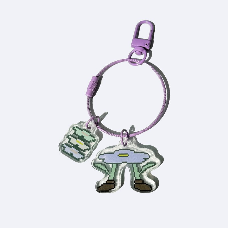 Nunu Chu Floral Chair and Stool Monster Keychain - ที่ห้อยกุญแจ - พลาสติก สีม่วง